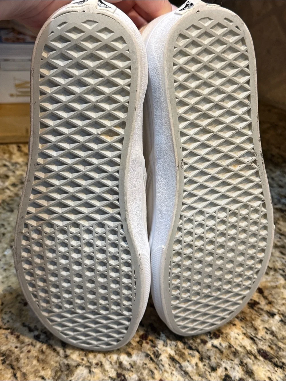 Vans White Slip-On Canvas Sneakers women’s size 10 men’s size 8.5